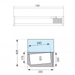 Βιτρίνα Set up μήκους 1200mm για GN c434378