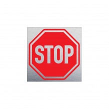 Πινακίδα τοίχου αλουμινίου 10X10cm, STOP c43448