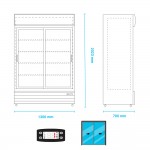 Βιτρίνα συντήρησης διπλή με συρόμενες πόρτες c434733