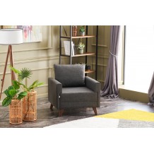 Πολυθρόνα Sestria ξύλινη Ύφασμα ανθρακί 82x81x85cm c435468 Πολυθρόνα Sestria ξύλινη Ύφασμα ανθρακί 82x81x85cm c435468
