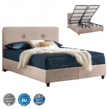 ΚΡΕΒΑΤΙ DOLORES ΜΕ ΑΠΟΘΗΚΕΥΤΙΚΟ ΜΠΕΖ ΥΦΑΣΜΑ HM631 22 ΓΙΑ ΣΤΡΩΜΑ 160x200 εκ c435479