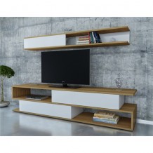 Σύνθεση TV Vedo λευκό teak χρώμα μελαμίνη 176x31 5x39cm c435571 Σύνθεση TV Vedo λευκό teak χρώμα μελαμίνη 176x31 5x39cm c435571