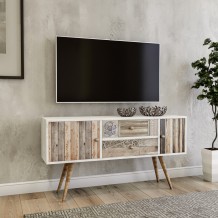 Έπιπλο tv Vent λευκό καρυδί χρώμα μελαμίνη 122x35x65cm c435578 Έπιπλο tv Vent λευκό καρυδί χρώμα μελαμίνη 122x35x65cm c435578