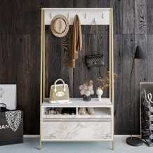 Έπιπλο εισόδου Deve λευκό χρώμα μελαμίνη 94x35 3x180cm c435582 Έπιπλο εισόδου Deve λευκό χρώμα μελαμίνη 94x35 3x180cm c435582