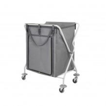 Καρότσι λινών απλύτων πτυσσόμενο γκρι με σάκο 200lt amp ρόδες φ8cm TTS Cleaning c435650