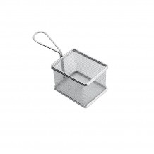 Καλαθάκι mini φριτεζάκι σερβιρίσματος ΙΝΟΧ 18 10 10x8cm Salvinelli c435666