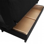 Kαναπές κρεβάτι Tiko pakoworld 3θέσιος αποθηκευτικός χώρος ύφασμα μαύρο 200x85x90εκ c435830