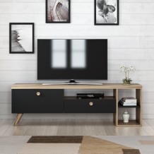 Έπιπλο tv Unico μαύρο oak χρώμα μελαμίνη 150x35x47cm c435932 Έπιπλο tv Unico μαύρο oak χρώμα μελαμίνη 150x35x47cm c435932