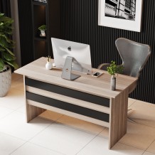 Γραφείο Lo oak μαύρο χρώμα μελαμίνη 140x60x73 8cm c435961 Γραφείο Lo oak μαύρο χρώμα μελαμίνη 140x60x73 8cm c435961