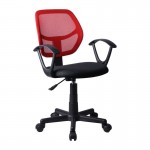 Καρέκλα Γραφείου ΑΥΡΑ Κόκκινο Μαύρο Mesh 51x50x79-91cm c436063
