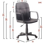 Καρέκλα Γραφείου ABA Μαύρο PVC 53x49x85-97cm c436064