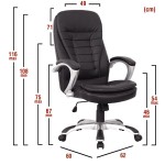 Καρέκλα Γραφείου EYPYΔIKH Μαύρο PU 62x60x108-116cm c436092