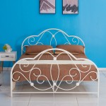 Κρεβάτι ARIEL Μεταλλικό Semy Glossy White 210x155x110cm c436113