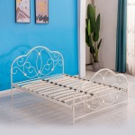 Κρεβάτι ARIEL Μεταλλικό Semy Glossy White 210x155x110cm c436113