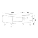 Τραπεζάκι Σαλονιού Hios Λευκό-Σκούρο Καφέ 100x65x47cm c436203