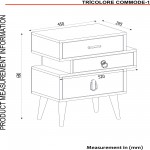 Κομοδίνο KIMOLOS Λευκό Φυσικό Καφέ 52x30x68cm c436344