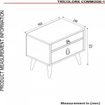 Κομοδίνο KIMOLOS Λευκό Φυσικό Καφέ 45x30x52cm c436345