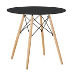 Τραπέζι RAPTOR Μαύρο MDF Ξύλο Φ80x74cm c436510