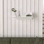 Ράφι Τοίχου EMBER Λευκό Μοριοσανίδα Μελαμίνη 60x24x12cm c437494