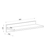 Ράφι Τοίχου EMBER Λευκό Μοριοσανίδα Μελαμίνη 60x24x12cm c437494