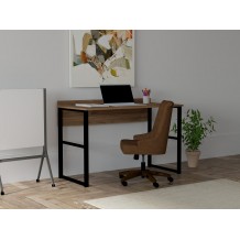 Γραφείο Lettera καρυδί μαύρο χρώμα μέταλλο 120x60x75cm c438320 Γραφείο Lettera καρυδί μαύρο χρώμα μέταλλο 120x60x75cm c438320