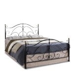 Κρεβάτι EVELYN Μεταλλικό Semy Glossy Black 210x159x109cm c438481