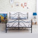 Κρεβάτι EVELYN Μεταλλικό Semy Glossy Black 210x159x109cm c438481
