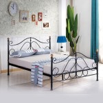 Κρεβάτι EVELYN Μεταλλικό Semy Glossy Black 210x159x109cm c438481