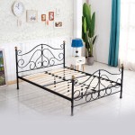 Κρεβάτι EVELYN Μεταλλικό Semy Glossy Black 210x159x109cm c438481
