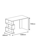 Γραφείο AIGINA Λευκό Κόκκινο Μαύρο 120x60x75cm c438487