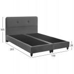 ΚΡΕΒΑΤΙ DOLORES ΑΠΟ ΓΚΡΙ ΒΕΛΟΥΔΟ HM637 10 ΓΙΑ ΣΤΡΩΜΑ 150x200 εκ c438546