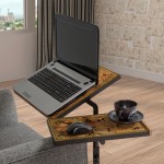 Γραφείο laptop Diverso atlantic pine μαύρο χρώμα μελαμίνη μέταλλο 67x45 5x87cm c438561