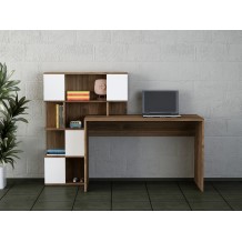 Γραφείο Appari λευκό καρυδί χρώμα μελαμίνη 164x60x120cm c438714 Γραφείο Appari λευκό καρυδί χρώμα μελαμίνη 164x60x120cm c438714