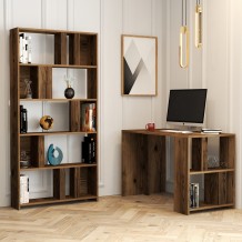 Set γραφείο και βιβλιοθήκη Londra καρυδί χρώμα μελαμίνη 120x60x75 4cm c438862 Set γραφείο και βιβλιοθήκη Londra καρυδί χρώμα μελαμίνη 120x60x75 4cm c438862
