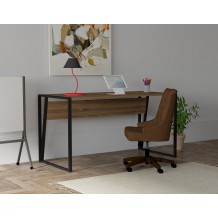 Γραφείο Lettera καρυδί μαύρο χρώμα μέταλλο 140x70x74cm c438898 Γραφείο Lettera καρυδί μαύρο χρώμα μέταλλο 140x70x74cm c438898