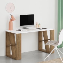 Γραφείο Mantallo λευκό oak χρώμα μελαμίνη 140x60x75cm c438973 Γραφείο Mantallo λευκό oak χρώμα μελαμίνη 140x60x75cm c438973