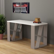 Γραφείο Mantallo λευκό μόκα χρώμα μελαμίνη 140x60x75cm c438974 Γραφείο Mantallo λευκό μόκα χρώμα μελαμίνη 140x60x75cm c438974