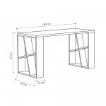 Γραφείο Mantallo λευκό oak χρώμα μελαμίνη 140x60x75cm c438975