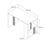 Γραφείο Londra καρυδί ανθρακί χρώμα μελαμίνη 120x60x75 4cm c438977