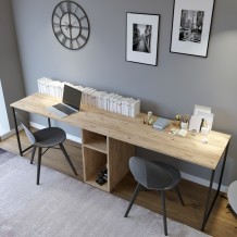 Γραφείo Doppio oak χρώμα μελαμίνη μέταλλο 240x60x74cm c439091 Γραφείo Doppio oak χρώμα μελαμίνη μέταλλο 240x60x74cm c439091