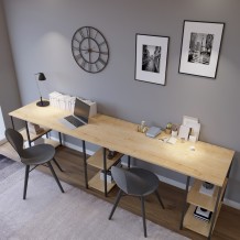 Γραφείo Doppio oak χρώμα μελαμίνη μέταλλο 270x60x74cm c439093 Γραφείo Doppio oak χρώμα μελαμίνη μέταλλο 270x60x74cm c439093