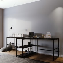 Γραφείo Mentre μαύρο χρώμα μελαμίνη μέταλλο 240x60x72cm c439111 Γραφείo Mentre μαύρο χρώμα μελαμίνη μέταλλο 240x60x72cm c439111
