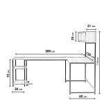 Γραφείo Mentre καρυδί χρώμα μελαμίνη μέταλλο 200x60x72cm c439112