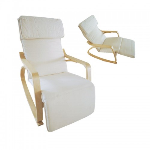 HAMILTON Super Relax Πολυθρόνα Σαλονιού - Καθιστικού Σημύδα Ύφασμα Άσπρο c439127