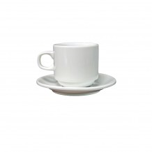 Σετ 6 φλιτζάνια πορσελάνης 230cc στοιβαζόμενα λευκά με πιατάκια 7.4x7.9cm c43928 Σετ 6 φλιτζάνια πορσελάνης 230cc στοιβαζόμενα λευκά με πιατάκια 7.4x7.9cm c43928