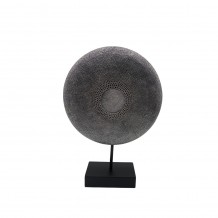 SKIVA DECO POLYRESIN ΑΣΗΜΙ ΑΝΤΙΚΕ 25x8xH36cm c439286