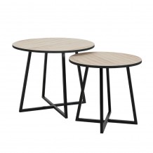 CRUZ SIDE TABLE SET 2ΤΕΜ ΦΥΣΙΚΟ ΜΑΥΡΟ D50-40xH40-37cm c439626 CRUZ SIDE TABLE SET 2ΤΕΜ ΦΥΣΙΚΟ ΜΑΥΡΟ D50-40xH40-37cm c439626