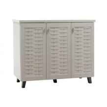 Παπουτσοθήκη ντουλάπι ΜΑΝΤΑΜ 16 ζεύγων χρώμα λευκό γκρι 116x40x92εκ c43994