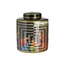 INART ΒΑΖΟ ΜΕ ΚΑΠΑΚΙ ΚΕΡΑΜΙΚΟ ΜΑΥΡΟ ΚΟΚΚΙΝΟ 20Χ20Χ25 c440002