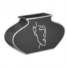 INART ΒΑΖΟ ΚΕΡΑΜΙΚΟ ΜΑΥΡΟ ΛΕΥΚΟ 27Χ7Χ15 7x27x15 c440023